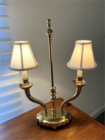 Brass Double Light Table Lamp