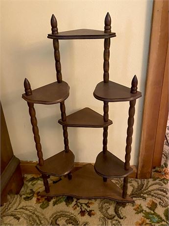 Five-Tier Wood Spindle Plant Stand