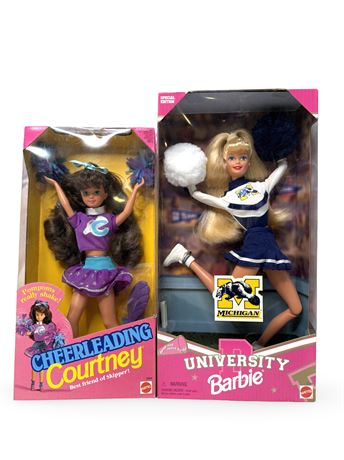 University Barbie and Cheerleading Courtney Dolls New in Box