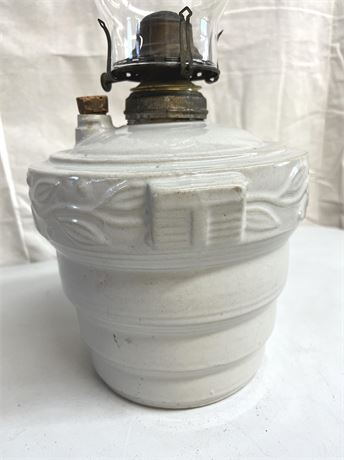 Stoneware Kerosene Oil Lamp