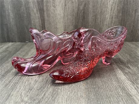 Fenton Pink Glass Shoes