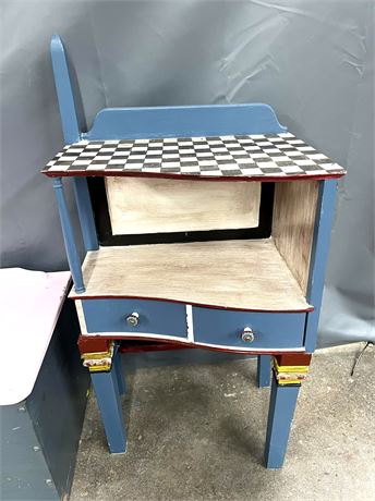 Hand Painted Wood Table Stand