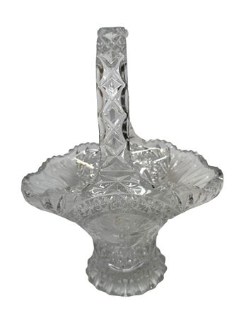 Hofbauer Byrdes Large Crystal Etched Basket