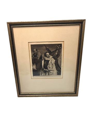 Don Quixote Antique Etching