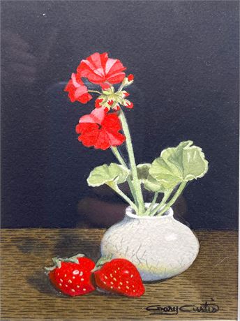 Gary Curtis Original Strawberry Plant Watercolor