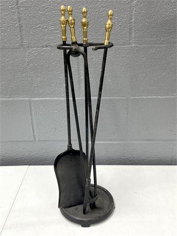 Brass and Iron Fireplace Tools