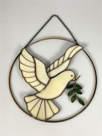 Lead Stained Glass Dove Suncatcher
