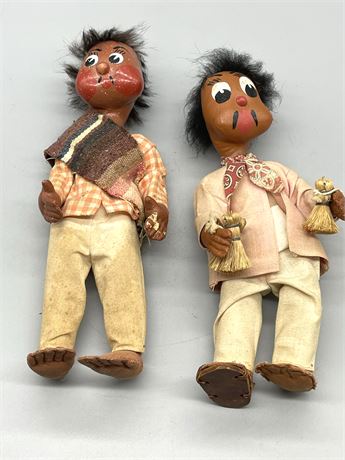Vintage Mexican Oil Cloth Souvenir Doll
