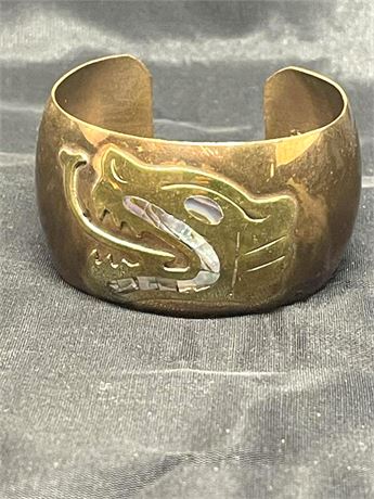 Mixed Metal and Mother of Pearl Bangle