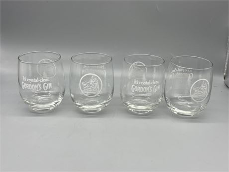 Four (4) Gordon's Gin Glasses