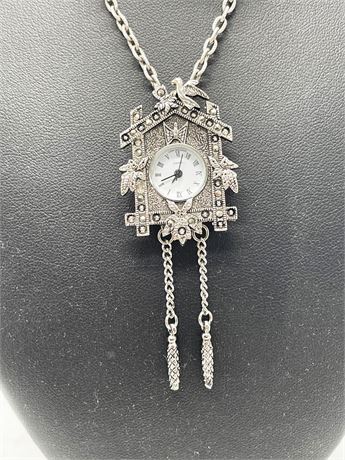 Cuckoo Clock Necklace Watch