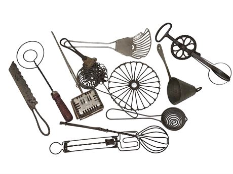 Antique/Vintage Primitive Metal Kitchen Utensils