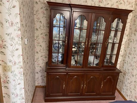 Colonial Furniture Two Pieces China Hutch