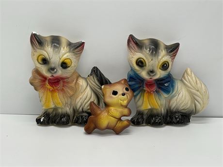 Chalkware Cats Lot 2