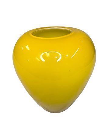 Vintage Yellow Glass Murano Style Vase