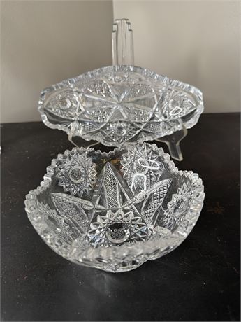 Crystal Bowl and Tray