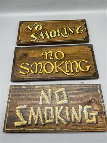 Three (3) "No Smoking" Signs