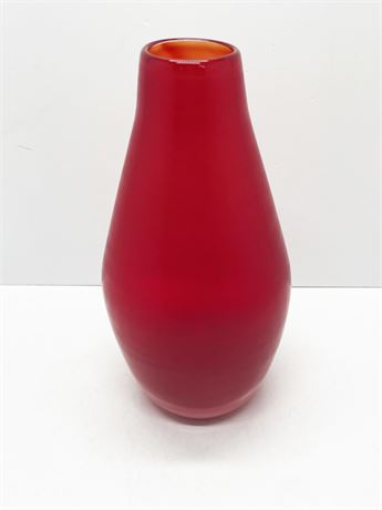 Signed Amberina Glass Vase
