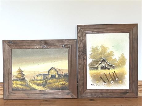 Original Barn Landscape Paintings