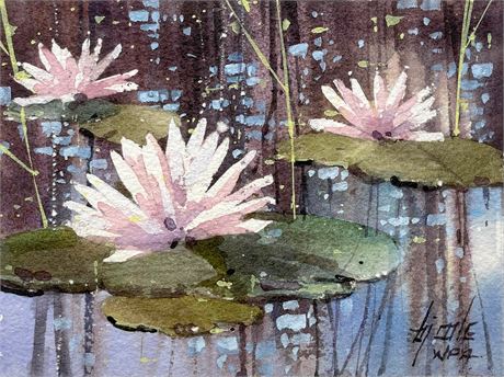 Barney B.J. Cole "Pond Patterns" Original Watercolor