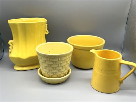 USA Yellow Pottery Pieces