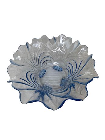 1940s Cambridge Caprice Moonlight Blue Footed Bowl