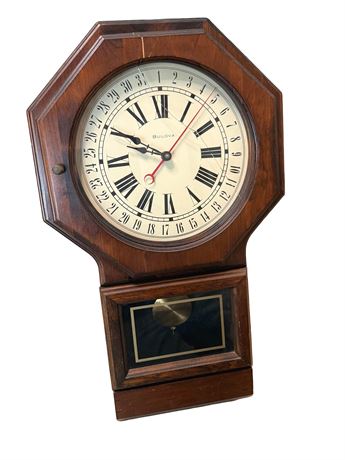 Bulova Octagonal Wood Cased Wall Clock