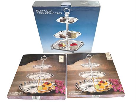 Thee (3) Tiered Serving Trays