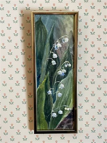 Lily of the Valley Watercolor - Signed