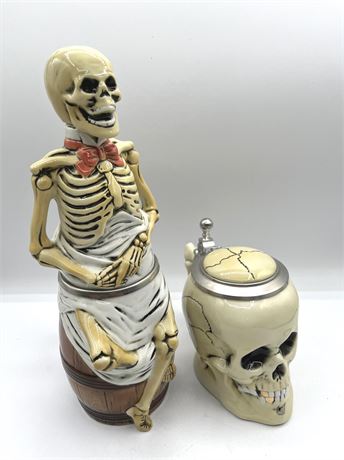 Skull and Skeleton German Beer Steins