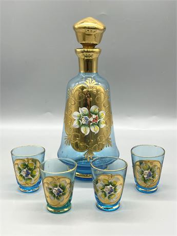 Bohemian Decanter and Cordial Set