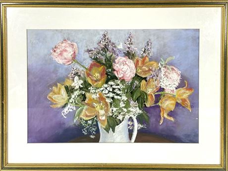 Deborah Dickson Floral Boquet Pastel Painting