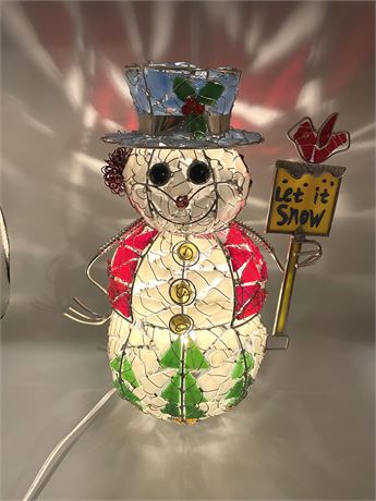 Stained Glass Snow Man