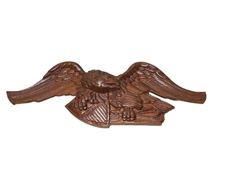 Carved Wood Eagle Plaque