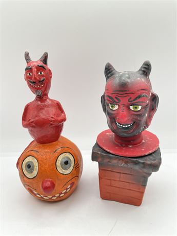 Paper Mache Devil Candy Containers