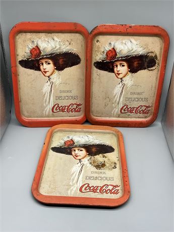Three (3) Coca Cola Trays