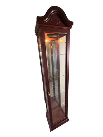 Curio Cabinet Lighted w/ Glass Shelves