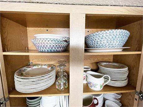 Shelf Lot of Dishes