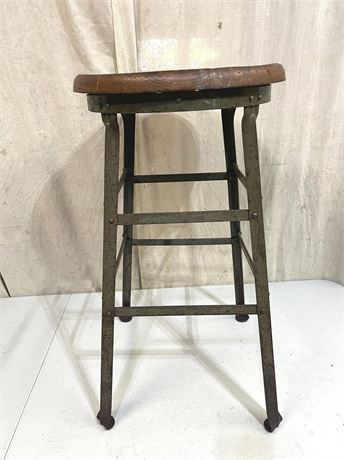 Round Wood/Metal Stool