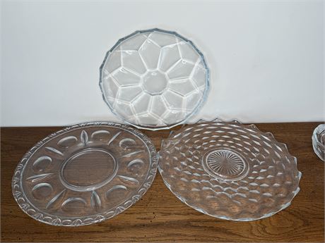 Pressed Glass Serving Trays
