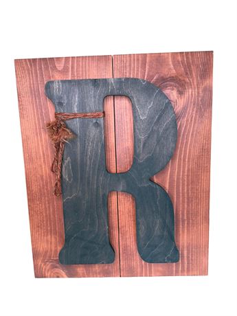 Handmade Large "R" Wood Emblem Sign