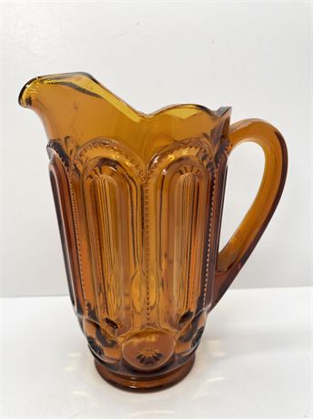 LE Smith Glass Amber Moon and Star Glass Pitcher