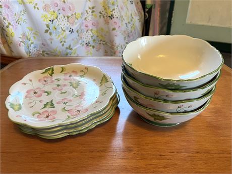 Hand Painted Plate and Bowl Set