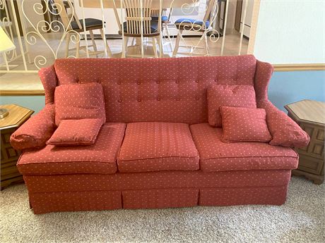 Red Upholstered Sofa