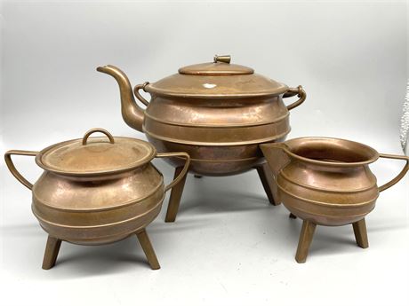 Antique Copper Tea Set