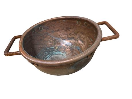 Antique Copper Cauldron Kettle Pot