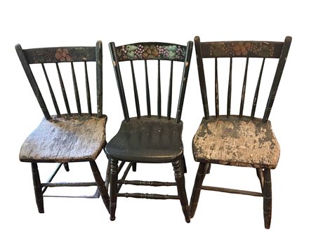 Antique Fruit Stenciled Chairs