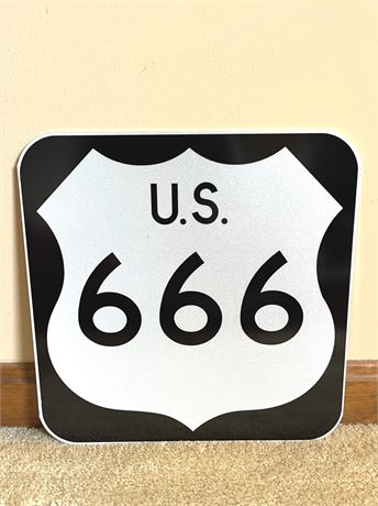 Metal U.S. 666 Sign