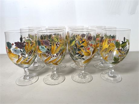 Hand Painted Wine Glasses Lot 2