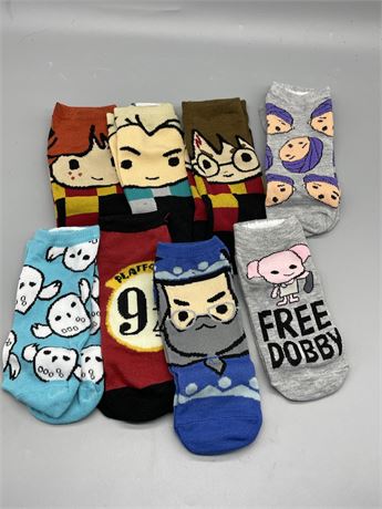 Eight (8) Pairs of Harry Potter Socks